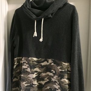 Ampersand Avenue Charcoal & Camo hoodie